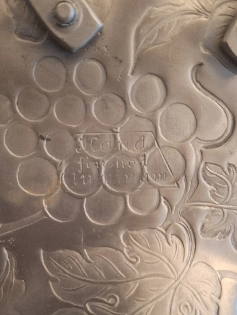 Hand Finished Aluminum Tray - W/ Floral & Fruit 15